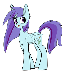 Size: 3500x4000 | Tagged: safe, artist:katyusha, oc, oc only, oc:violet vines, pegasus, pony, :p, cute, female, long hair, mlem, purple hair, silly, solo, tongue out