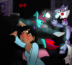 Size: 952x858 | Tagged: safe, artist:xgalacticxstudios18x, oc, alicorn, pony, anthro, alicorn oc, anthro with ponies, cindy the cat, five nights at candy's, photo