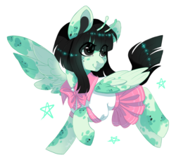 Size: 1291x1177 | Tagged: safe, artist:shady-bush, oc, oc only, pegasus, pony, antennae, clothes, cute, female, mare, pleated skirt, schoolgirl, simple background, skirt, solo, transparent background