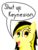 Size: 800x1050 | Tagged: safe, artist:anonymous, oc, oc:leslie fair, earth pony, pony, /mlpol/, drawthread, economics, female, fiscal policy, happy, looking, open mouth, reaction image, shut up, smiling, speech bubble, text