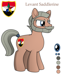 Size: 2500x3000 | Tagged: safe, artist:pananovich, oc, oc:levant saddlerine, earth pony, pony, /mlpol/, /sg/, beard, facial hair, grandfather, high res, male, military, officer, ponified, soldier, syria