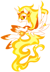 Size: 700x1000 | Tagged: safe, artist:rainspeak, daybreaker, alicorn, pony, g4, armor, crazy eyes, cutie mark, female, fire, flying, hoof shoes, mane of fire, mare, simple background, solo, spread wings, transparent background, wings