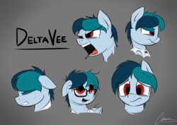 Size: 2833x2001 | Tagged: safe, artist:oinktweetstudios, oc, oc only, oc:delta vee, pegasus, pony, :/, angry, colored sketch, crying, emotions, eyes closed, female, glasses, gray background, high res, mare, open mouth, simple background, sketch, solo