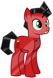 Size: 805x1188 | Tagged: safe, artist:rainbow eevee, pony, robot, robot pony, unicorn, antenna, battle for dream island, male, ponified, roboty (battle for dream island), simple background, solo, transparent background, wat