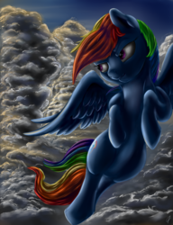Size: 1533x2000 | Tagged: safe, artist:com3tfire, rainbow dash, pegasus, pony, g4, flying, realistic