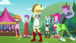Size: 1280x720 | Tagged: safe, screencap, applejack, bulk biceps, pinkie pie, rainbow dash, scribble dee, starlight, accountibilibuddies, equestria girls, g4, my little pony equestria girls: choose your own ending, animated, bone, boots, broken bone, broken foot, clothes, cute, female, hat, jackabuse, male, male nipples, nipples, no sound, ouch, pain, rainbow socks, scribblebetes, shoes, skeleton, sneakers, socks, striped socks, sunglasses, webm, x-ray, x-ray picture, you know for kids