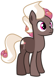 Size: 866x1234 | Tagged: safe, artist:rainbow eevee, earth pony, food pony, original species, pony, base used, battle for dream island, cake, cake (battle for dream island), chocolate, food, frosting, male, ponified, simple background, solo, transparent background