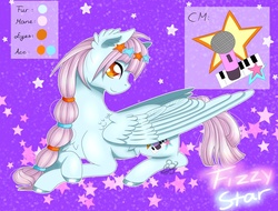 Size: 1024x780 | Tagged: safe, artist:naezithania, oc, oc only, oc:fizzy star, pegasus, pony, female, mare, prone, reference sheet, solo