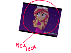 Size: 3000x2250 | Tagged: safe, sunset shimmer, equestria girls, g4, fake, fake leak, fake screencap, faker than a three dollar bill, high res, incorrect text