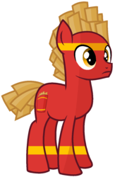 Size: 785x1204 | Tagged: safe, artist:rainbow eevee, earth pony, food pony, object pony, original species, pony, battle for dream island, food, fries (battle for dream island), male, ponified, simple background, solo, transparent background