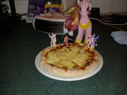 Size: 2560x1920 | Tagged: safe, princess cadance, g4, food, irl, photo, pizza, plushie, that pony sure does love pizza
