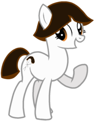 Size: 768x992 | Tagged: safe, artist:rainbow eevee, earth pony, pony, base used, battle for dream island, brown eyes, brown mane, dora (battle for dream island), dora márquez, dora the explorer, female, mare, ponified, raised hoof, simple background, solo, transparent background, wat