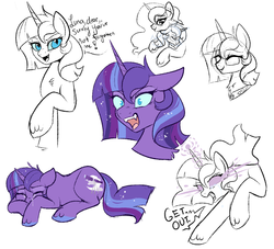 Size: 1051x953 | Tagged: safe, artist:lulubell, nightmare moon, oc, oc only, oc:moonlight eve, pony, magic, magic surge, magical lesbian spawn, next generation, offspring, parent:princess luna, parent:twilight sparkle, parents:twiluna, possessed, possession