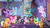 Size: 1280x720 | Tagged: safe, screencap, applejack, fluttershy, gallus, ocellus, pinkie pie, rainbow dash, rarity, sandbar, silverstream, smolder, twilight sparkle, yona, alicorn, classical hippogriff, hippogriff, pony, yak, g4, my little pony: friendship is magic, she's all yak, mane six, student six, trophy, twilight sparkle (alicorn)