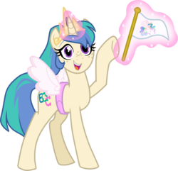 Size: 4114x3966 | Tagged: safe, artist:namyg, princess celestia, oc, oc:sun lover, pony, unicorn, g4, cute, fake wings, female, freckles, glowing, glowing horn, horn, magic, mare, mascot, open mouth, open smile, simple background, smiling, telekinesis, transparent background, vector