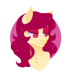 Size: 700x700 | Tagged: safe, artist:yokokinawa, oc, oc:soft petal, earth pony, pony, bust, female, looking down, mare, portrait, simple background, spanish, story included, transparent background