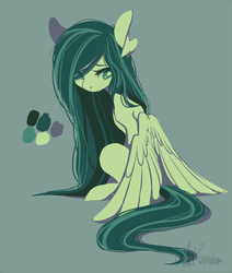 Size: 800x945 | Tagged: dead source, safe, artist:laceymod, oc, oc only, oc:lemongrass, pegasus, pony, female, limited palette, mare, solo