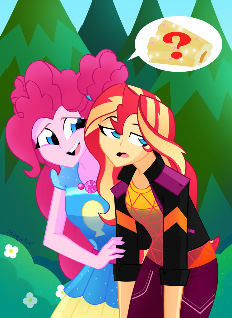 2092550 Safe Artist Xan Gelx Pinkie Pie Sunset Shimmer Equestria