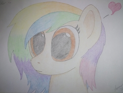 Size: 5120x3840 | Tagged: safe, artist:lagmanor, oc, oc only, oc:rainbowtashie, earth pony, pony, drawing, female, mare, pencil drawing, solo, traditional art