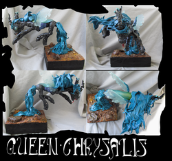 Size: 3000x2808 | Tagged: safe, artist:sourcherry, queen chrysalis, changeling, changeling queen, g4, craft, female, high res, sculpture, solo, traditional art