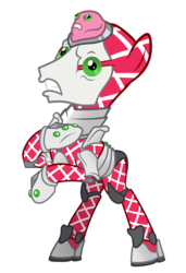 Size: 1535x2244 | Tagged: safe, artist:earth_pony_colds, pony, epitaph (stand), jojo's bizarre adventure, king crimson (stand), ponified, stand, vento aureo