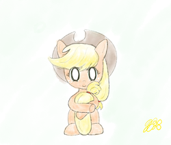 Size: 1057x895 | Tagged: safe, artist:nomemint, applejack, earth pony, pony, g4, cute, female, hug, jackabetes, looking at you, simple background, solo, tail hug, white background
