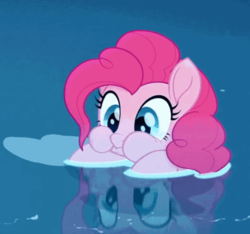 Size: 500x468 | Tagged: safe, screencap, pinkie pie, earth pony, pony, g4, my little pony: the movie, aweeg*, bubble, cute, diapinkes, female, mare, ponk, puffy cheeks, solo, water