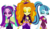 Size: 4475x2604 | Tagged: safe, artist:zoe-975, adagio dazzle, aria blaze, sonata dusk, equestria girls, equestria girls series, find the magic, g4, spoiler:eqg series (season 2), clothes, eyes closed, high res, jacket, simple background, smiling, the dazzlings, the dazzlings have returned, transparent background, trio, vector
