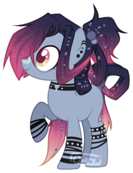 Size: 2172x2826 | Tagged: safe, artist:vintage-owll, oc, oc only, oc:emo night, earth pony, pony, base used, female, high res, mare, offspring, parent:toe-tapper, parent:torch song, parents:torchtapper, simple background, solo, transparent background