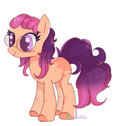 Size: 400x426 | Tagged: safe, artist:2pandita, oc, oc only, oc:ysabel, earth pony, pony, female, glasses, mare, pixel art, simple background, solo, transparent background