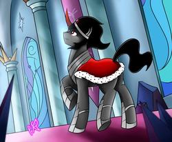 Size: 1280x1054 | Tagged: safe, artist:pixel-spark, king sombra, pony, g4, the beginning of the end, armor, castle, red eyes