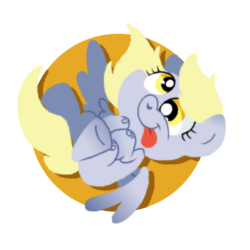 Size: 600x600 | Tagged: safe, artist:yokokinawa, derpy hooves, pegasus, pony, g4, cute, derpabetes, simple background, tongue out, transparent background, yellow eyes