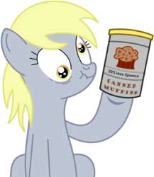 Size: 780x899 | Tagged: safe, artist:xxtheemispriterxx, derpy hooves, pegasus, pony, g4, can, canned food, canned muffins, cans without labels, derp, simple background, transparent background