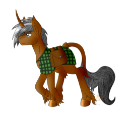 Size: 2302x2100 | Tagged: safe, artist:midnightfire1222, oc, oc only, oc:tel locus, pony, unicorn, commission, dungeons and dragons, high res, leather armor, saddle bag, solo