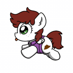 Size: 1000x1000 | Tagged: safe, artist:sugar morning, oc, oc only, oc:graph travel, pegasus, pony, animated, blinking, clothes, commission, cute, female, freckles, gif, mare, running, simple background, solo, tongue out, transparent background, vest, weapons-grade cute