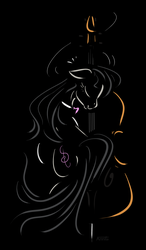 Size: 2303x3954 | Tagged: safe, artist:annitart, octavia melody, earth pony, pony, g4, black background, cello, doodle, female, high res, musical instrument, signature, simple background, solo