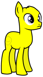 Size: 618x1104 | Tagged: safe, artist:rainbow eevee, earth pony, pony, badly drawn, base used, battle for dream island, derp, gray eyes, male, ponified, simple background, solo, transparent background, wat, yellow face (battle for dream island)