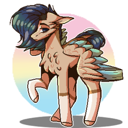 Size: 300x300 | Tagged: safe, artist:sweetmelon556, oc, oc only, oc:fianna, pegasus, pony, colored wings, female, mare, multicolored wings, pixel art, solo, wings