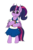 Size: 2135x3240 | Tagged: safe, artist:wapamario63, twilight sparkle, alicorn, pony, g4, alternate hairstyle, bipedal, book, clothes, colored, cute, female, flat colors, high res, mare, pleated skirt, ponytail, school uniform, schoolgirl, skirt, smiling, solo, twiabetes, twilight sparkle (alicorn)