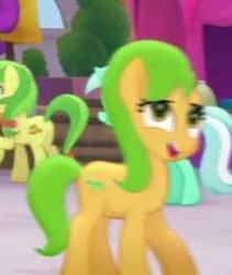 Size: 229x271 | Tagged: safe, screencap, apple fritter, lyra heartstrings, summer sweetleaf, earth pony, pony, g4, my little pony: the movie, apple family member, background pony, cropped, female, mare, needs more jpeg, solo focus
