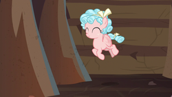 Size: 1280x720 | Tagged: safe, screencap, cozy glow, pegasus, pony, frenemies (episode), g4, buzzing wings, cozybetes, cute, eyes closed, female, filly, flying, foal, solo, wings