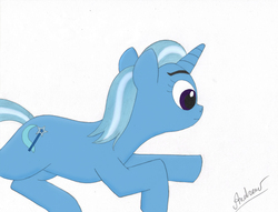 Size: 3288x2511 | Tagged: safe, artist:greengimmick, trixie, pony, unicorn, g4, female, high res, mare, missing accessory, simple background, solo, white background