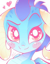 Size: 3218x4096 | Tagged: safe, artist:sohmasatori, princess ember, dragon, g4, blushing, bust, cute, dragoness, emberbetes, female, heart, high res, looking at you, portrait, smiling, solo