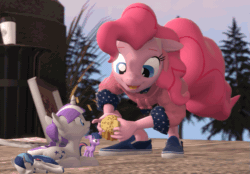 Size: 1037x720 | Tagged: safe, artist:fishimira, pinkie pie, shining armor, twilight sparkle, twilight velvet, pony, unicorn, anthro, plantigrade anthro, g4, 3d, animated, anthro with ponies, behaving like a cat, behaving like a dog, clothes, context is for the weak, cute, diapinkes, discussion in the comments, eating, eyes closed, feeding, female, filly, filly twilight sparkle, floppy ears, foal, food, gif, happy, hoodie, jumping, loop, lying down, male, mare, micro, mother and child, mother and daughter, mother and son, muffin, not salmon, on side, outdoors, perfect loop, pizza box, prone, sad, sadorable, shining adorable, shoes, size difference, sleeping, smiling, song in the comments, source filmmaker, starbucks, swallowing, sweater, tiny, tiny ponies, trash can, tree, twiabetes, twilight cat, unicorn twilight, velvetbetes, wat, younger