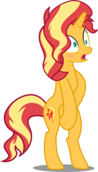 Size: 2360x4116 | Tagged: safe, artist:ithinkitsdivine, artist:parclytaxel, editor:slayerbvc, sunset shimmer, pony, unicorn, g4, bipedal, blushing, covering, embarrassed, female, in the human world for too long, mare, naked rarity, show accurate, simple background, solo, transparent background, vector, we don't normally wear clothes
