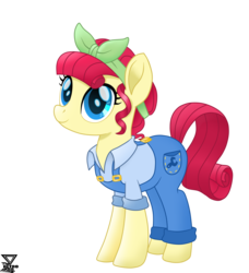 Size: 4021x4416 | Tagged: safe, artist:theretroart88, torque wrench, earth pony, pony, g4, rainbow roadtrip, absurd resolution, clothes, female, mare, overalls, simple background, solo, transparent background, vector