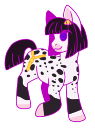 Size: 230x310 | Tagged: safe, artist:guidomista, derpibooru exclusive, earth pony, pony, accessory, anime, black, black and white, black hair, black mane, bruno, bruno buccellati, bruno bucciarati, chibi, crossover, cute, dots, grayscale, hairclip, hooves, jojo, jojo's bizarre adventure, looking away, looking back, male, markings, monochrome, polka dots, ponified, raised hoof, simple background, smiling, solo, splotches, spots, spotted, stallion, straight hair, straight mane, straight tail, transparent background, vento aureo, white
