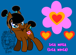 Size: 4200x3038 | Tagged: safe, artist:thebig-chillqueen, artist:thebigchillqueen, pegasus, pony, african, african pony, crossover, cutie mark, female, filly, high res, lola mbola, ponified, robotboy