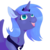 Size: 3000x3000 | Tagged: safe, artist:kazehanatenshi, princess luna, alicorn, pony, g4, bust, female, happy, high res, looking up, mare, open mouth, s1 luna