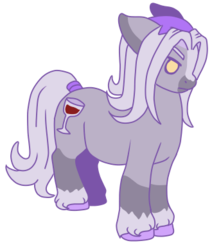 Size: 330x390 | Tagged: safe, artist:guidomista, derpibooru exclusive, clydesdale, earth pony, pony, abbacchio, accessory, alcohol, angry, anime, blaze (coat marking), clothes, coat markings, crossover, facial markings, frown, glass, gray, hat, hooves, jojo's bizarre adventure, leone abbachio, looking down, male, markings, ponified, simple background, socks (coat markings), solo, stallion, tail wrap, transparent background, vento aureo, white hair, white mane, wine, wine glass, yellow eyes